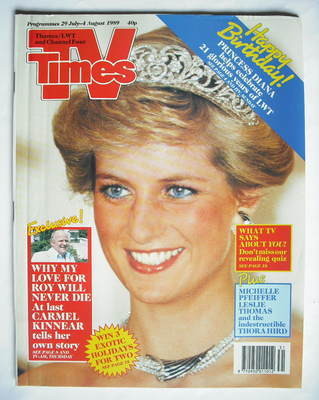 TV Times magazine - Princess Diana cover (29 July - 4 August 1989)
