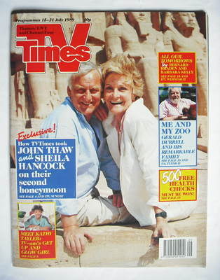 TV Times magazine - John Thaw and Sheila Hancock cover (15-21 July 1989)