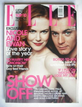 British Elle magazine - August 2001 - Nicole Kidman and Ewan McGregor cover