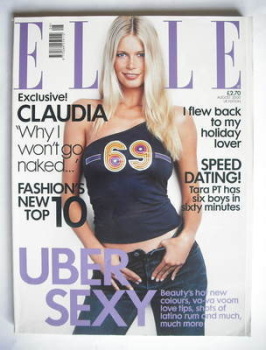 British Elle magazine - August 2000 - Claudia Schiffer cover