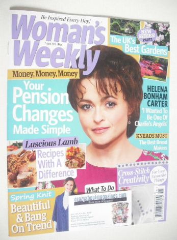 <!--2015-04-07-->Woman's Weekly magazine (7 April 2015 - Helena Bonham Cart