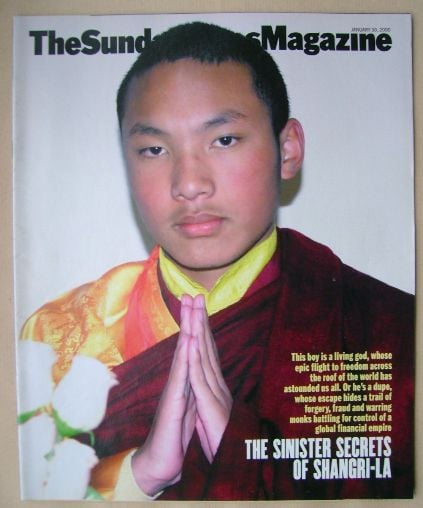 The Sunday Times magazine - The Sinister Secrets of Shangri-La cover (30 January 2000)