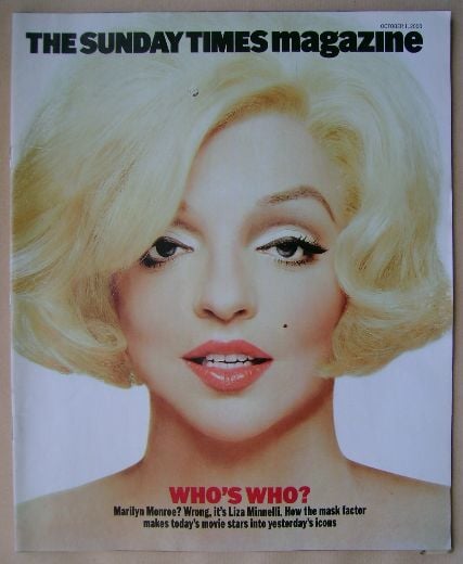 The Sunday Times magazine - Liza Minnelli as Marilyn Monroe cover (1 October 2000)