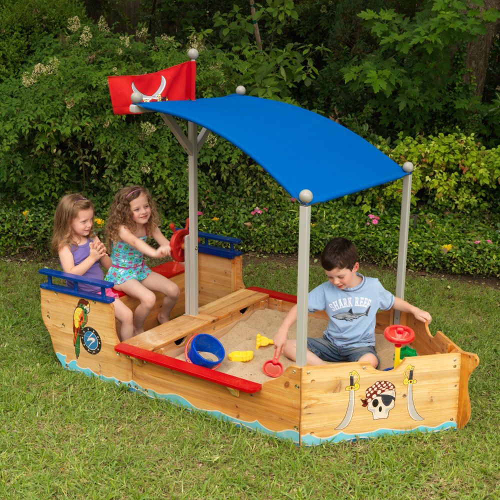 Kids Outdoor Pirate Ship Sandbox