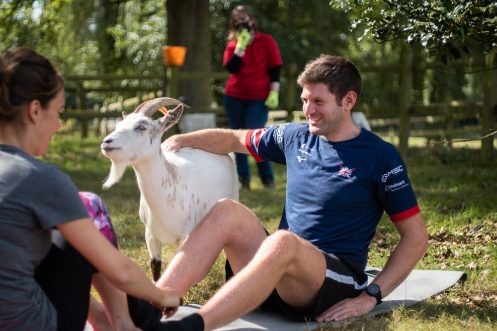 There's Yoga with Goats for Two in the Suffolk Countryside