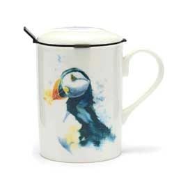 This is the RSPB  Life on the edge puffin tea infuser mug