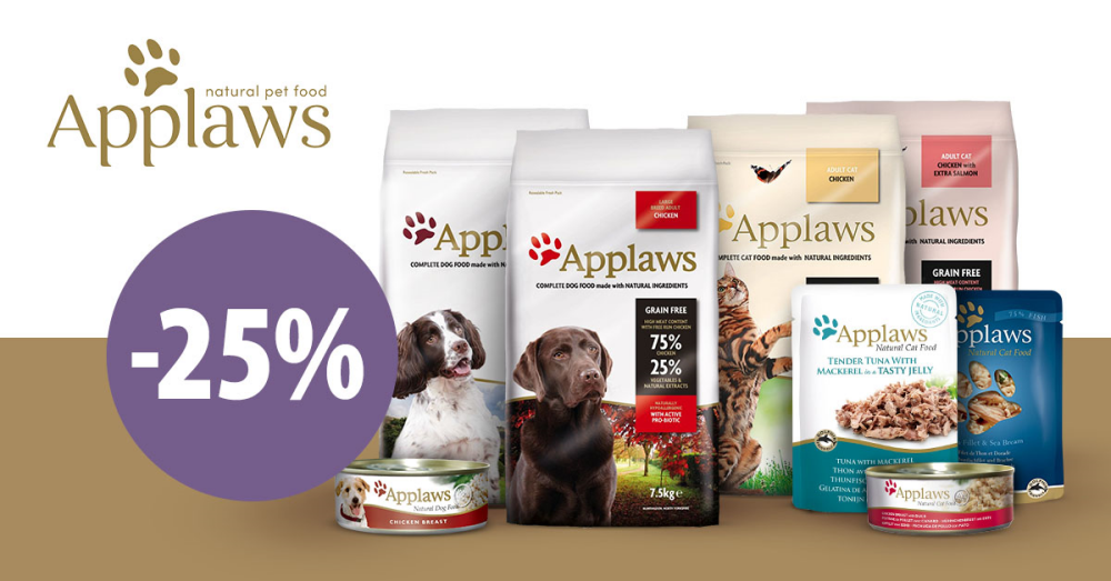 There's 25% discount on Applaws Pet Food! 