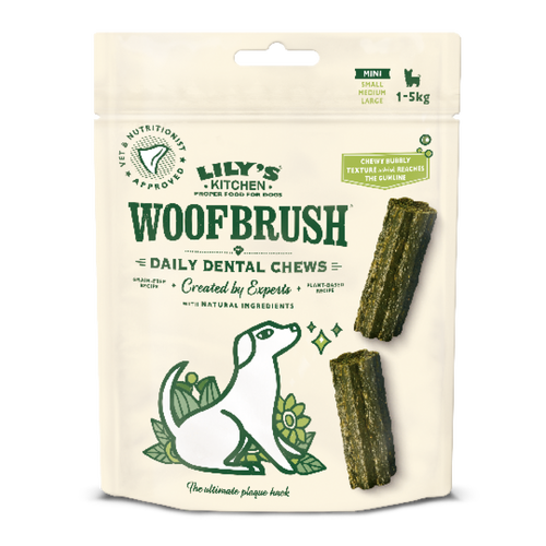 How about Lily's Ktichen Mini Woofbrush Dental Chew (multipack)? How about Lily's Ktichen Mini Woofbrush Dental Chew (multipack)?