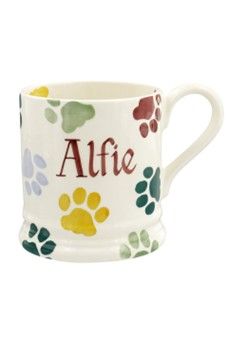 Emma  Bridgewater has this colourful Personalised Polka Paws 1/2 Pint Mug
