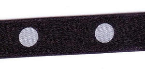 10mm Spotty Ribbon Black with White Spots 12251-10