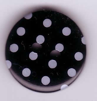 Button - Spotty P1724 Size 28 Black with White Spots 990