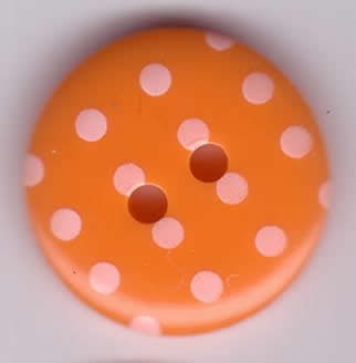 Button - Spotty P1724 Size 28 Orange 331
