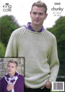 3260 Knitting Pattern - Chunky (Mens)