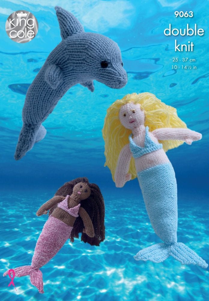 9063 Knitting Pattern - Mermaid & Dolphin DK