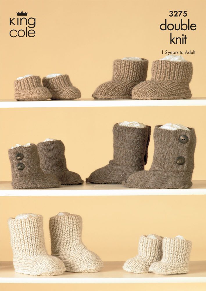 3275 Knitting Pattern - Double Knit - Slippers