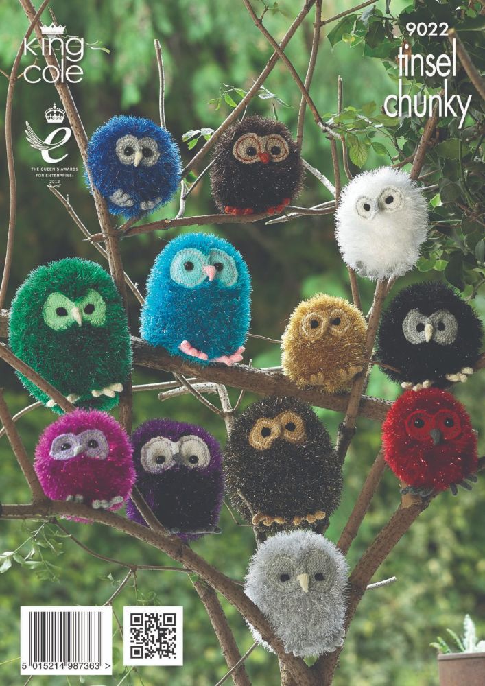 9022 Knitting Pattern - Tinsel Chunky, Owl