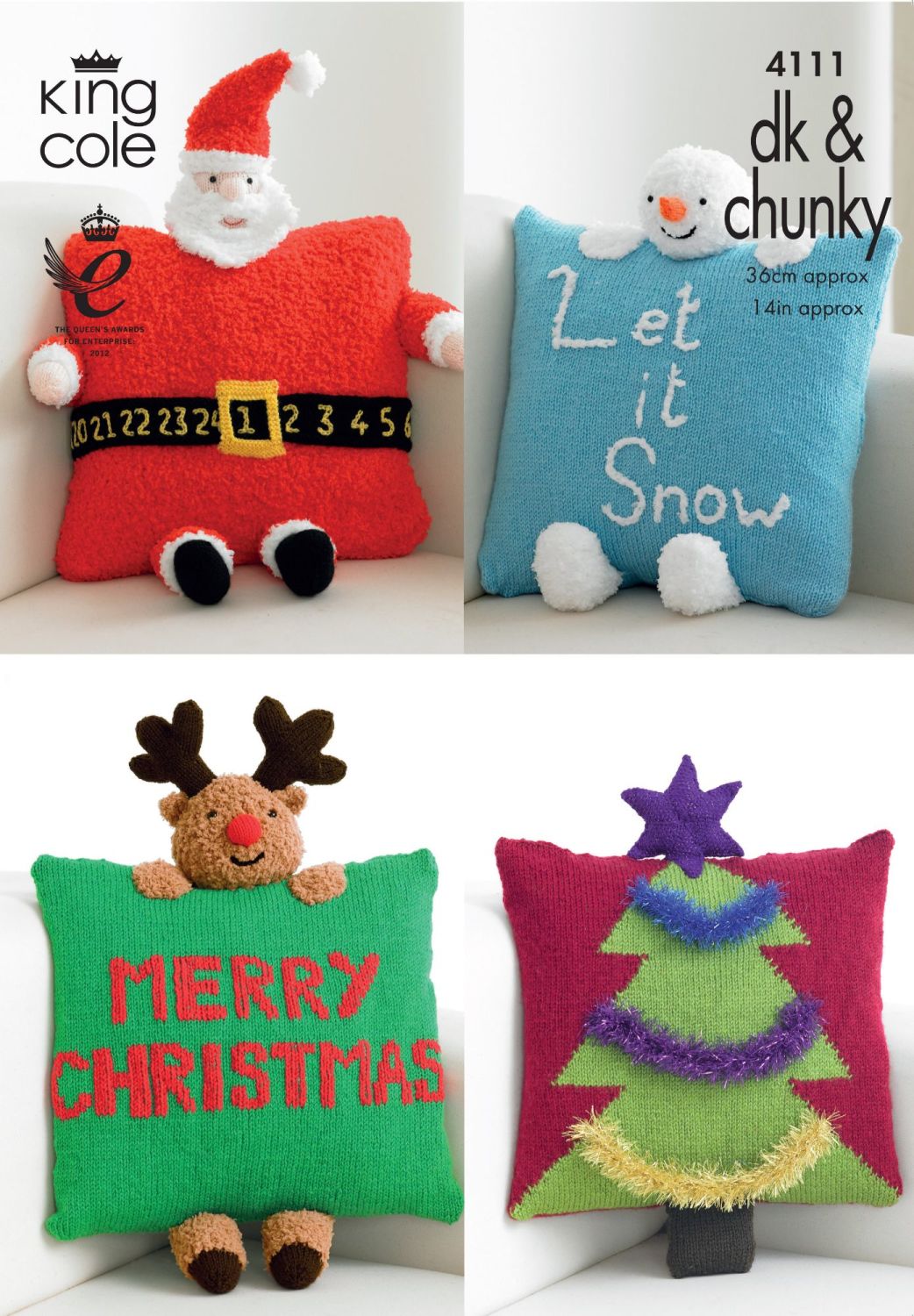 4111  Knitting Pattern DK & Chunky - Christmas Novelty Cushions