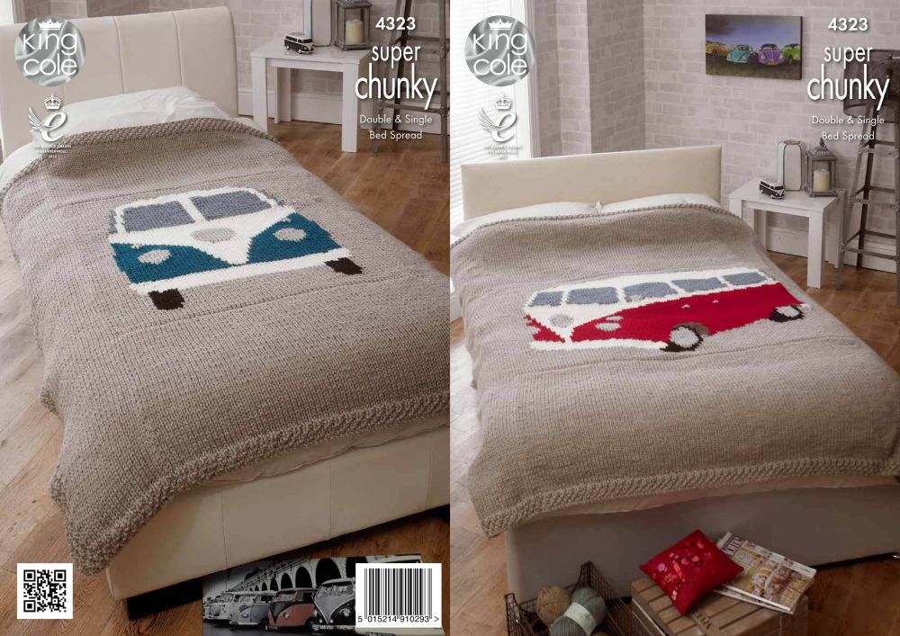 4323 Knitting Pattern in Super Chunky - Camper Van Bed Spread