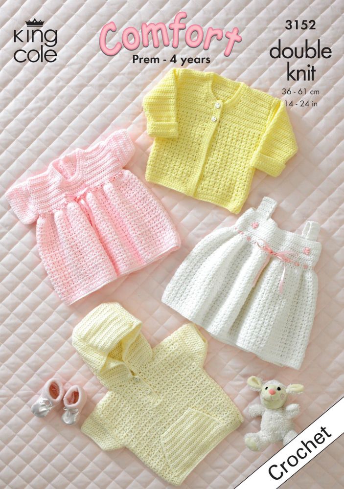 3152 Crochet Pattern DK - Babies 14 - 24"