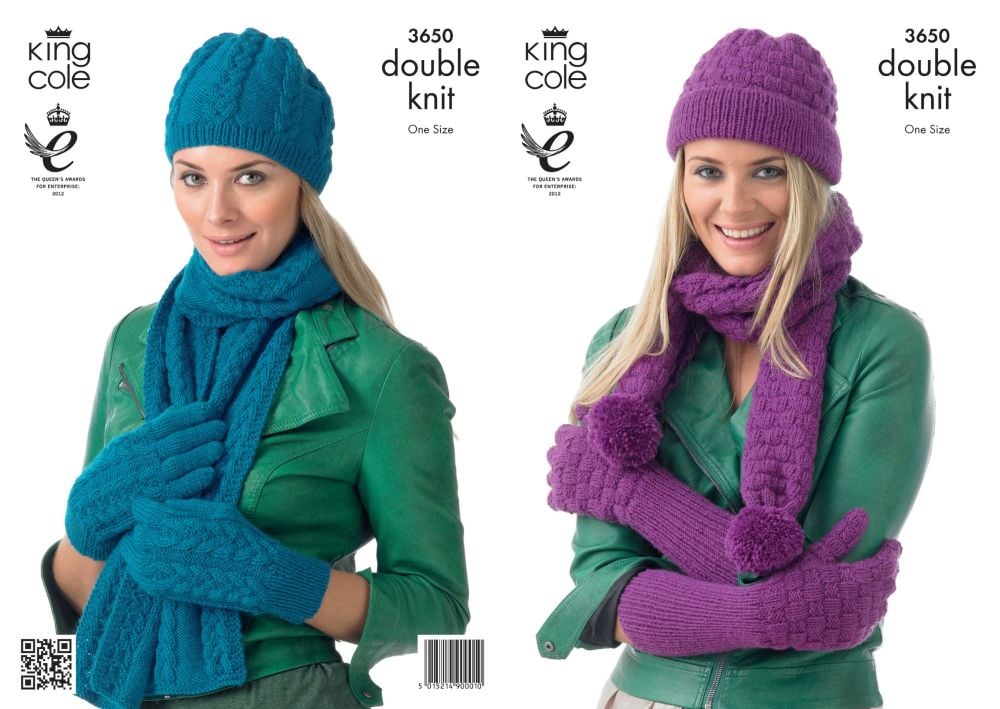 3650 Knitting Pattern DK - Ladies Hats, Scarfs & Gloves