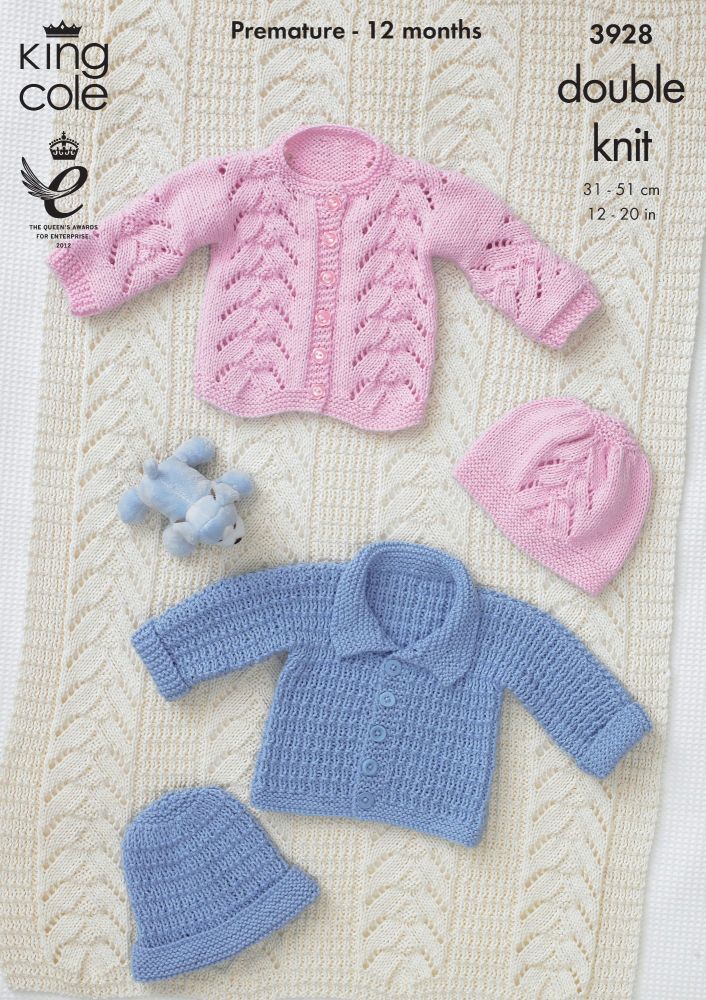3928 Knitting Pattern DK - Babies 12-20"