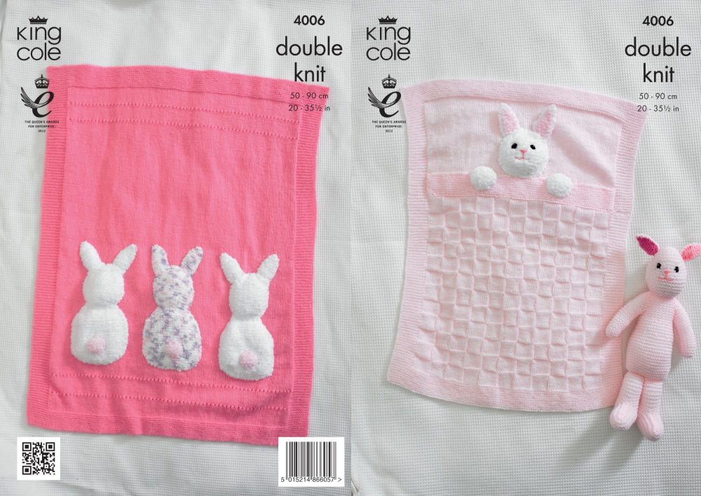 4006 Knitting Pattern DK - Bunny Baby Blanket