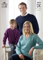 3018 DK - Knitting Pattern Ladies, Men's and Children's 