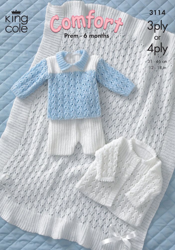 3114 Knitting Pattern - Babie's Comfort 3ply & 4ply