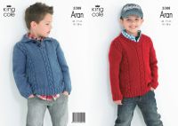 3388 Knitting Pattern Aran - 18" - 28" Boys