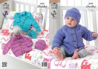 3707 Knitting Pattern Chunky - Babies 12 - 20"