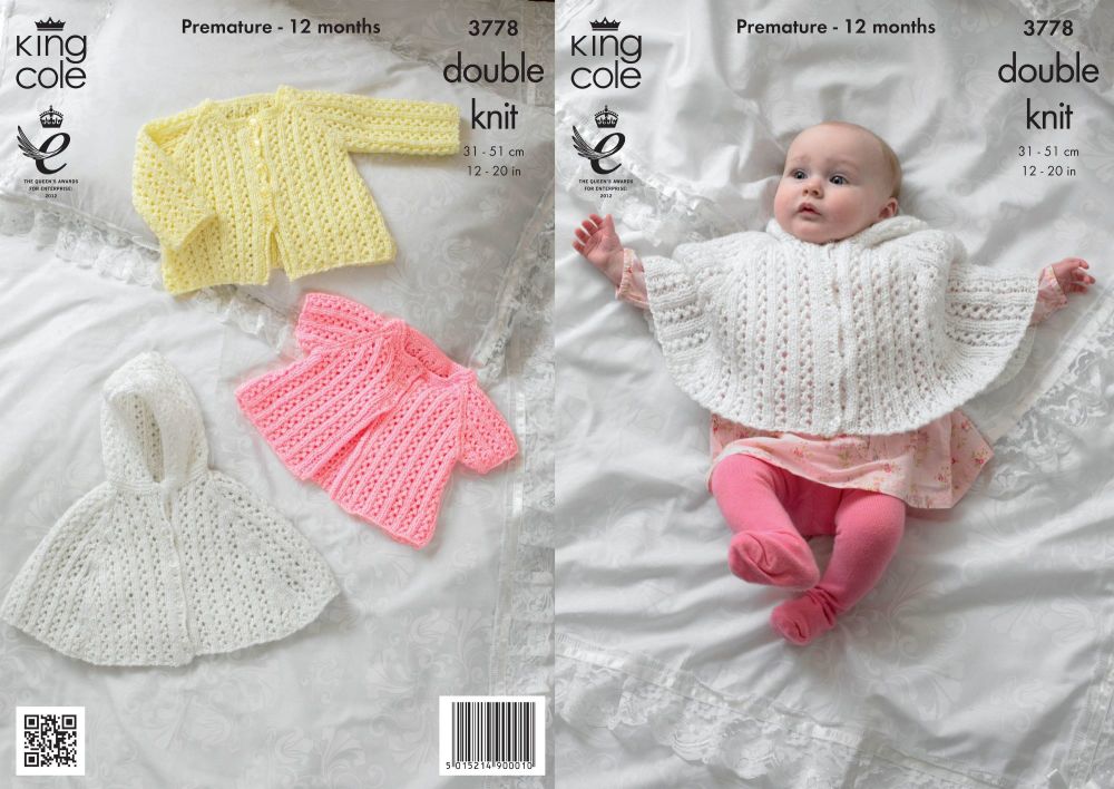 3778 Knitting Pattern DK - Premature - 12 Months