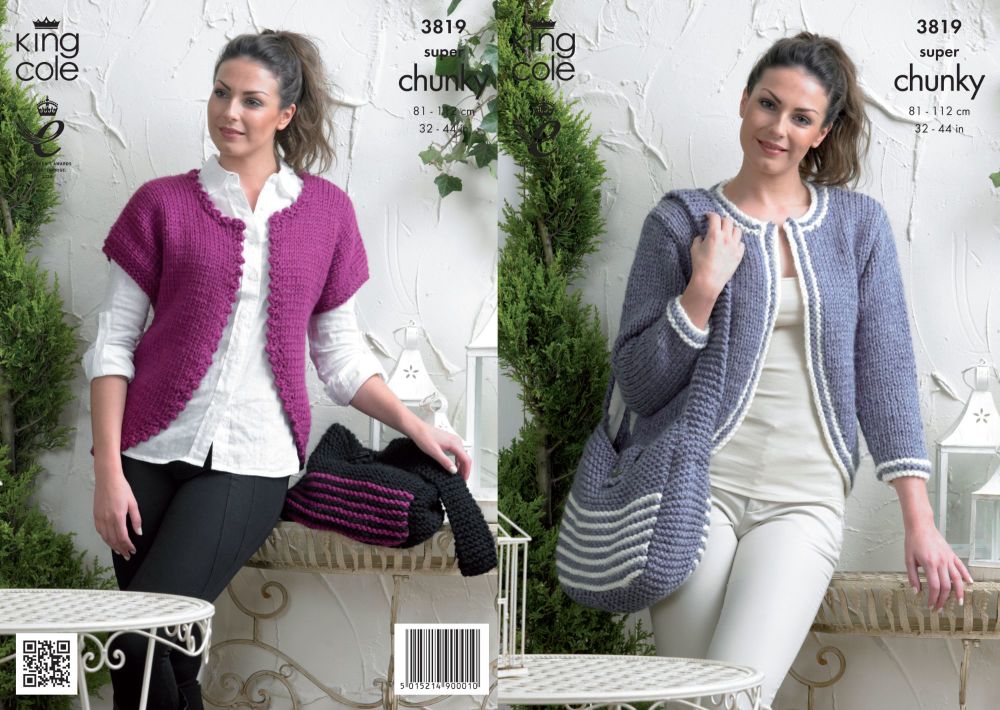 3819 Knitting Pattern Super Chunky - Ladies 32 - 44
