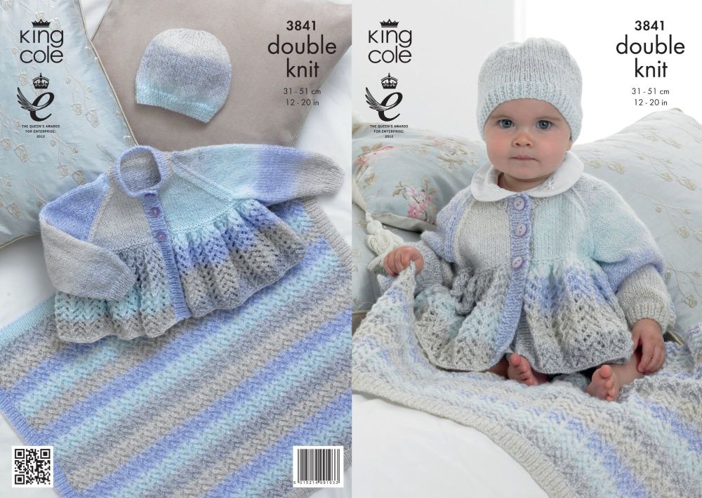 3841 Knitting Pattern - Babies DK 12 - 20"