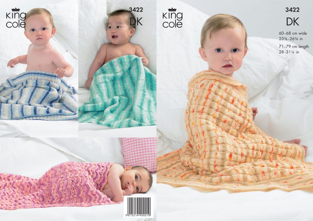 3422 Knitting Pattern DK - Babies Blankets