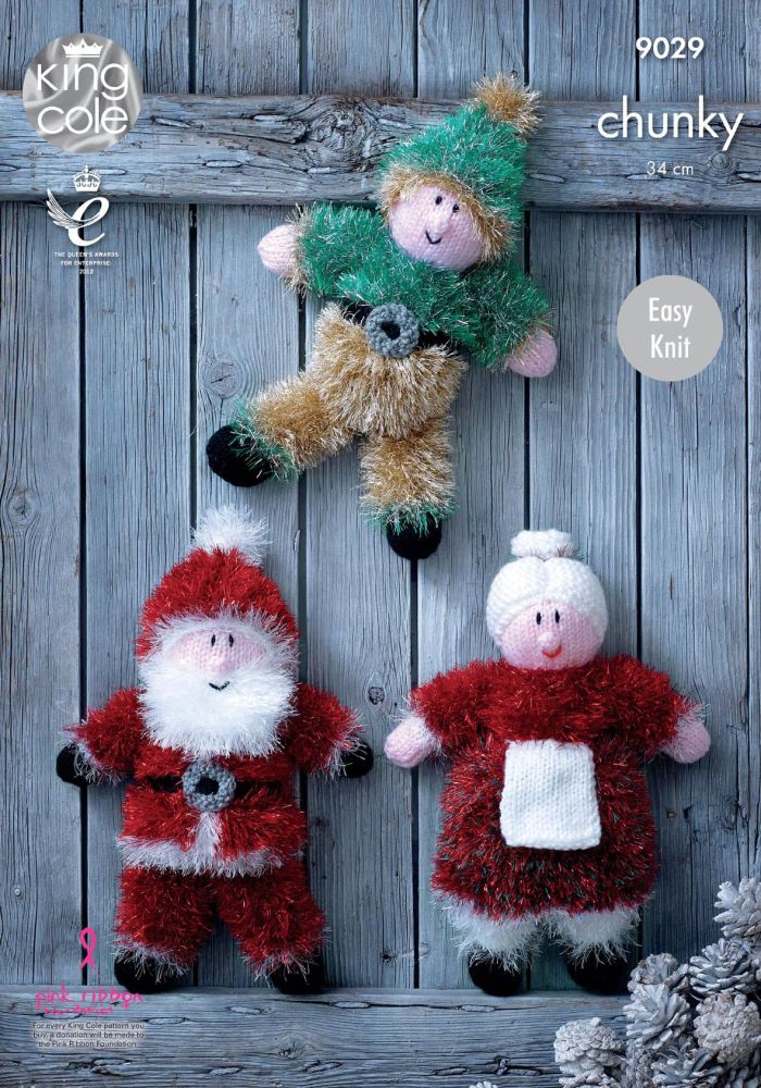 9029 Knitting Pattern - Tinsel Chunky Christmas Toys (Easy Knit)*
