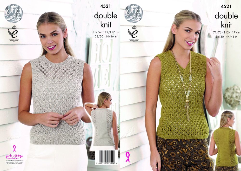 4521 Knitting Pattern DK - Lace Top 28/30 - 44/46"*