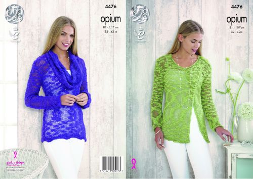 4476 Knitting Pattern - Ladies Sweaters in Opium 32 - 42