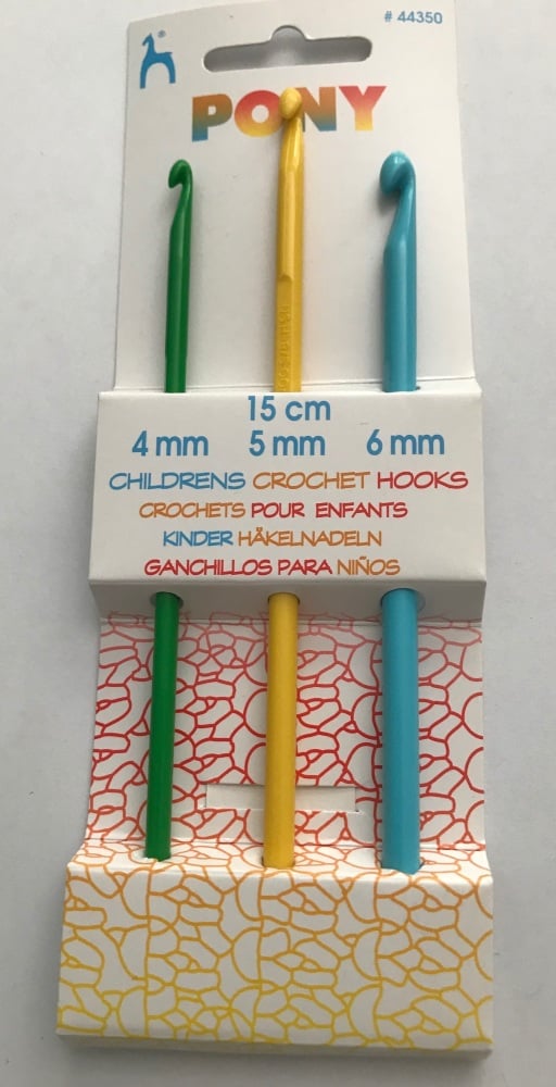 Set of 3 Pony Crochet Hooks - 4mm, 5mm & 6mm (Children's)