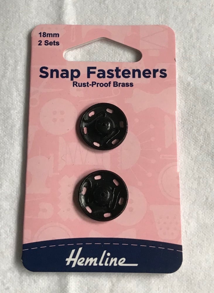 18mm Snap Fasteners - Black & Silver