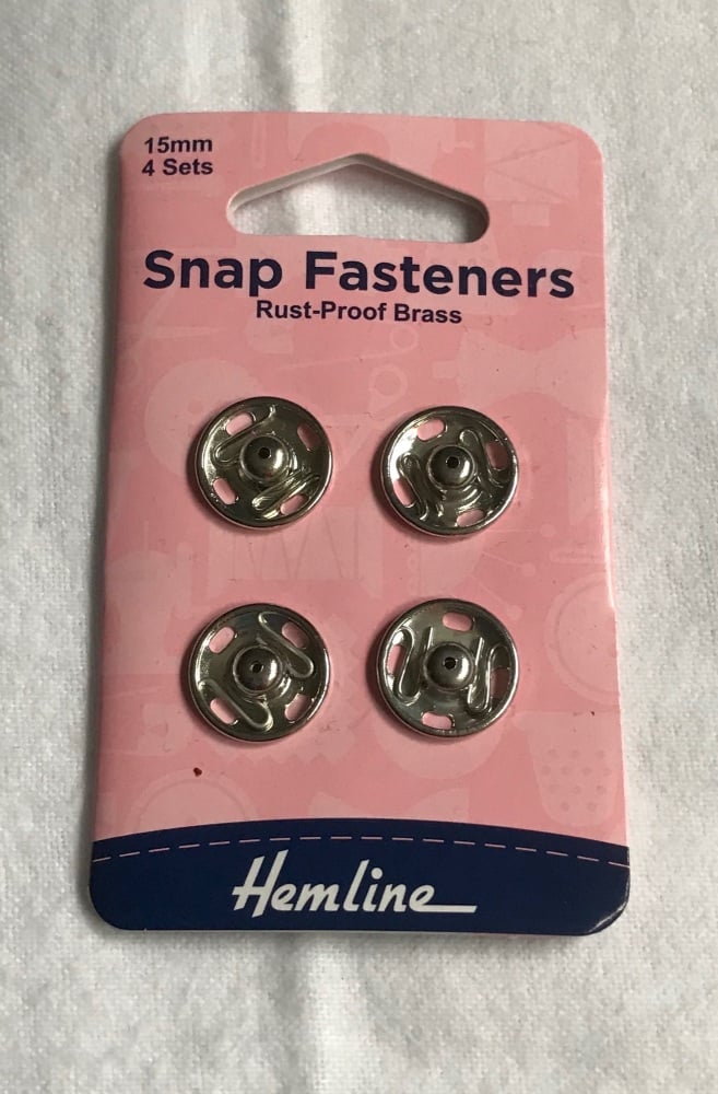 15mm Snap Fasteners - Black & Silver