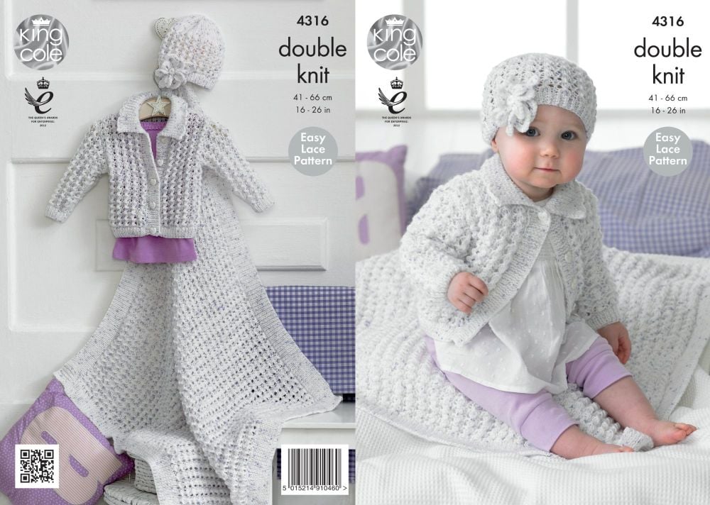 4316 Knitting Pattern - Double Knit Babies 16 - 26