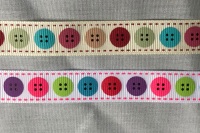 16mm Button Design Grosgrain Ribbon 