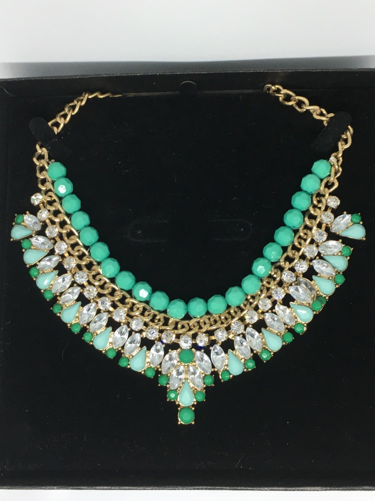 Necklace - Green & Gold 