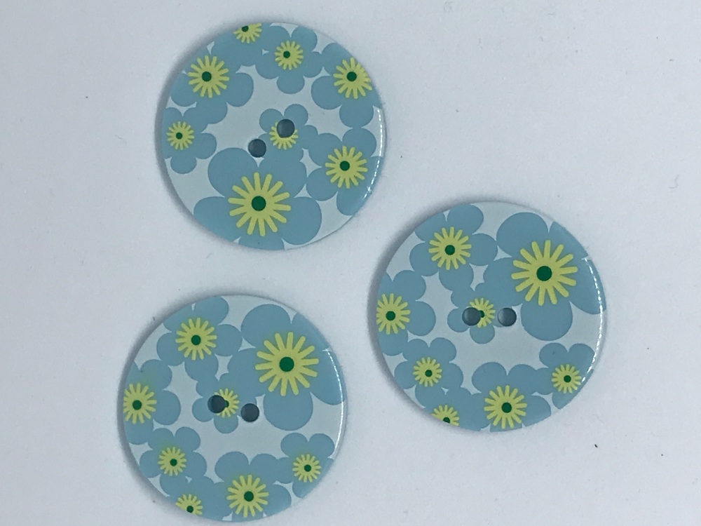 Blue & Yellow Daisy Buttons - P1825C