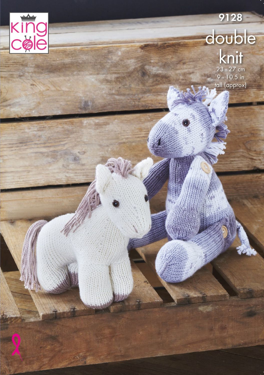 9128 Knitting Pattern - Unicorn in Double Knit