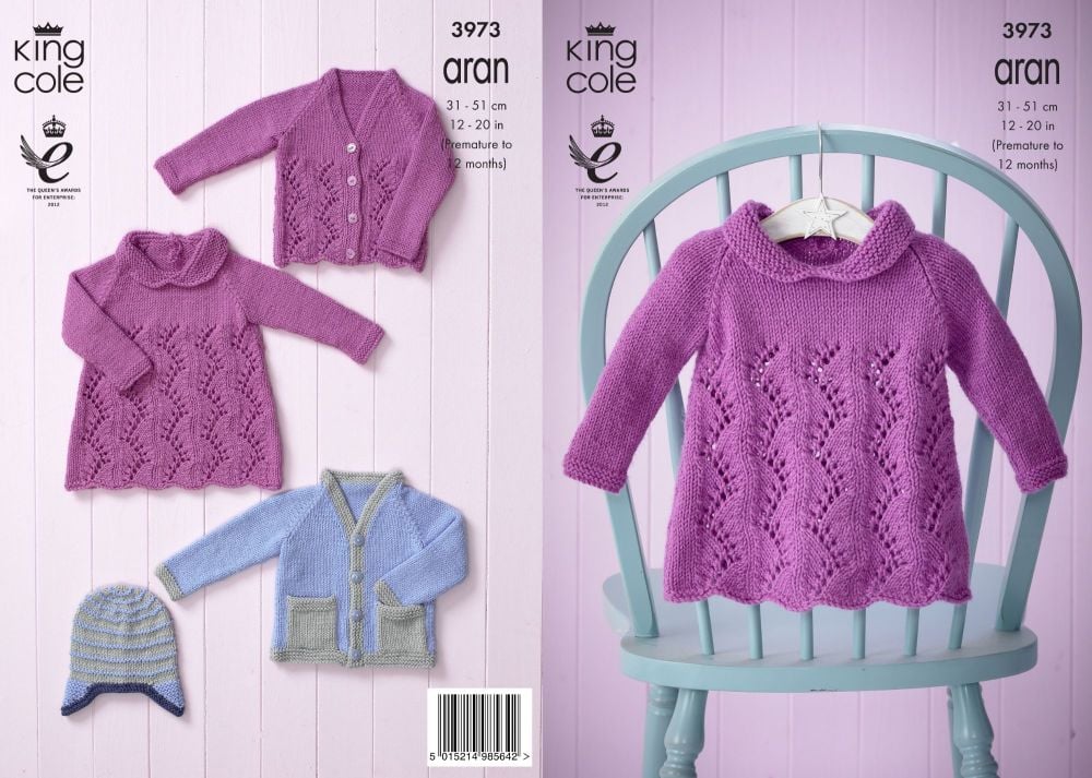 3973 Knitting Pattern - Aran Babies 12 - 20"*