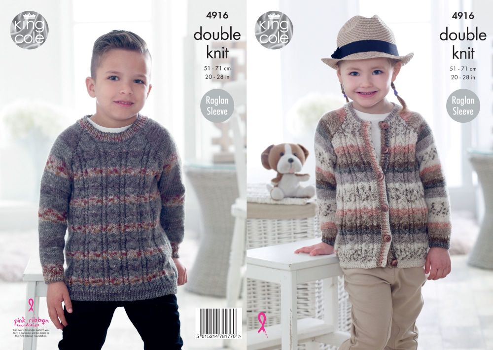 4916 Knitting Pattern - Children's Splash Double Knit
