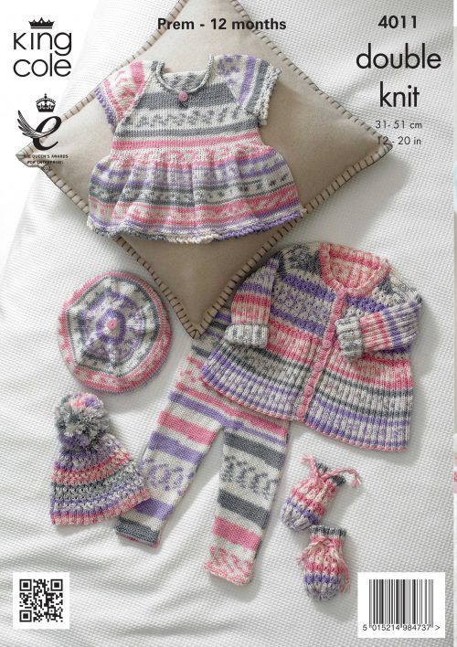 4011 Knitting Pattern - Babies 12 - 20"