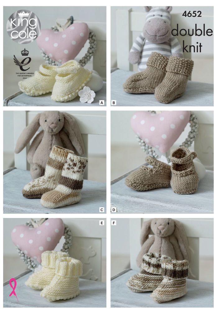 4652 Knitting Pattern - Babies Socks, Booties & Shoes