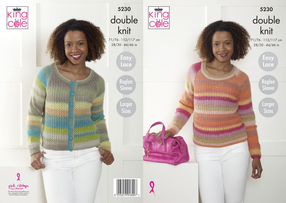 5230 Knitting Pattern - Ladies Double Knit (Easy Knit)*